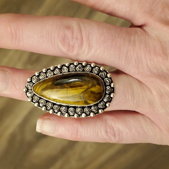 New Tiger Eye 925 Silver Ring. - Picture 10 of 15